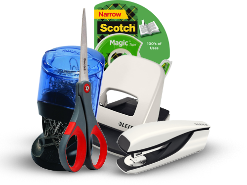 A selection of everyday office supplies