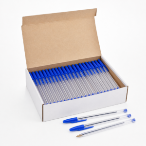 Blue Ballpoint Pens Box - 50 Pieces
