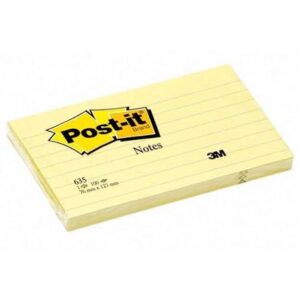 Product image of the 3M 635 yellow ruled Post-it Pad for writing reminders, short messages, and everyday notes.