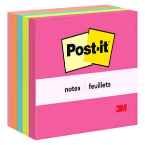 3M 654-5PK 3×3 neon colour Post-it Pad
