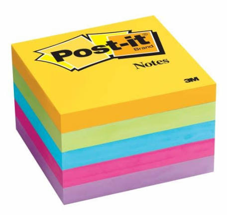 3M 654-5UC Ultra Color 3×3 Post-it Pads pack of five