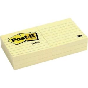 3M 660 4×6 ruled yellow Post-it notes pack of 12