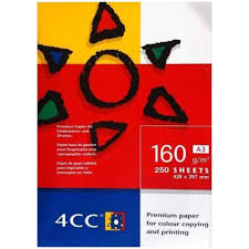 4CC A3 160 GSM paper pack of 250 sheets