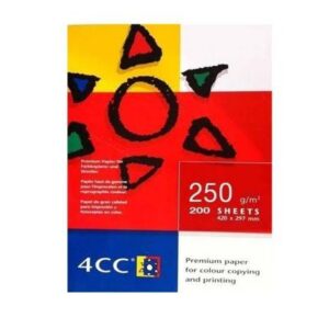 4CC A4 250GSM color copy paper pack with 200 sheets