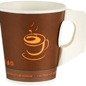 Disposable paper cup 7 oz with handle pack of 50