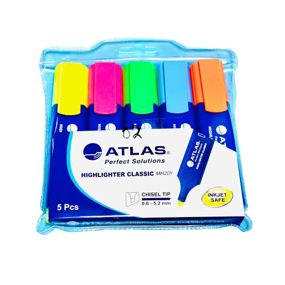 Atlas MH20Y highlighter assorted pack of 5