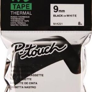Brother MK-221 9mm black on white labelling tape