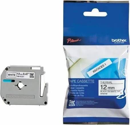 Brother MK-231 12mm black on white labelling tape