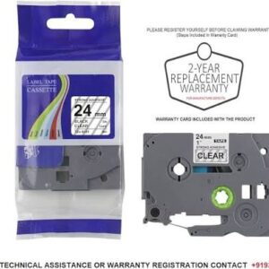 Brother TZ-151 24mm black on clear labelling tape