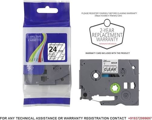 Brother TZ-151 24mm black on clear labelling tape