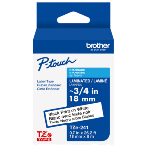 Brother TZe-241 18mm black on white labelling tape