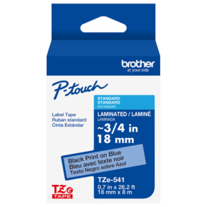 Brother TZe-541 18mm black on blue labelling tape