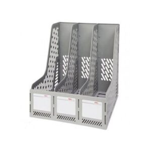 Deli 9845 plastic magazine rack 3 black