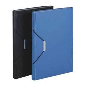 Deli E5554 black-blue expanding file with elastic closure