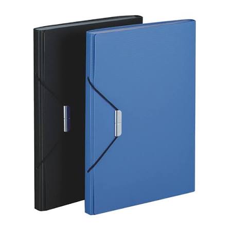 Deli E5554 black-blue expanding file with elastic closure