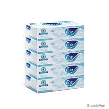 Fine facial tissue box 150 sheets 2-ply pack of 5
